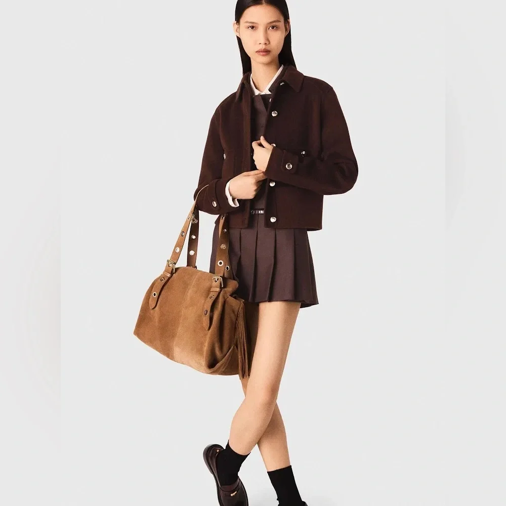 Maje Short cropped coat - Picture 1 of 11